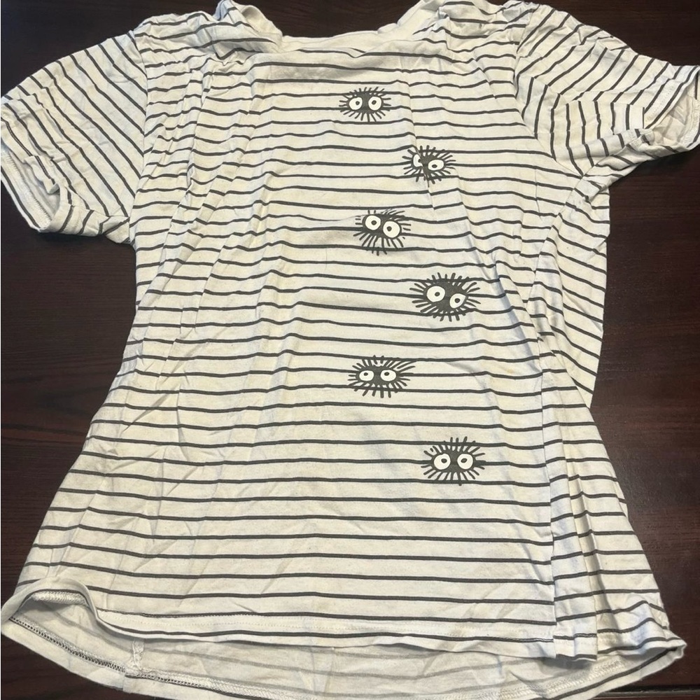 Bioworld Black and White Short Sleeve Tee with Cartoon Graphics